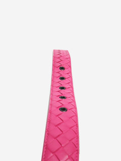 Pink Intrecciato leather belt