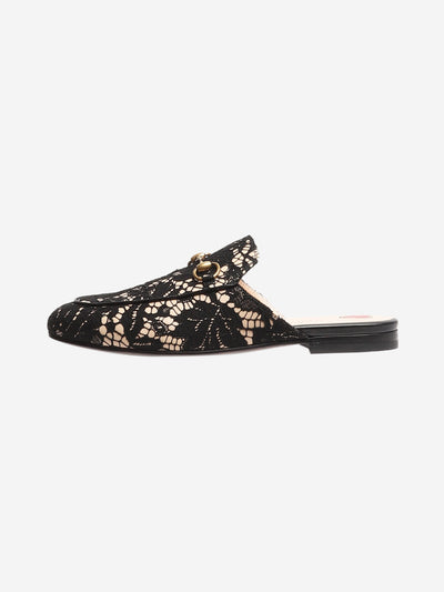 Black Princetown lace slippers - size EU 36.5 Flat Shoes Gucci 