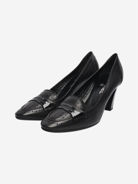 Black perforated leather pumps - size EU 40.5 alternate image