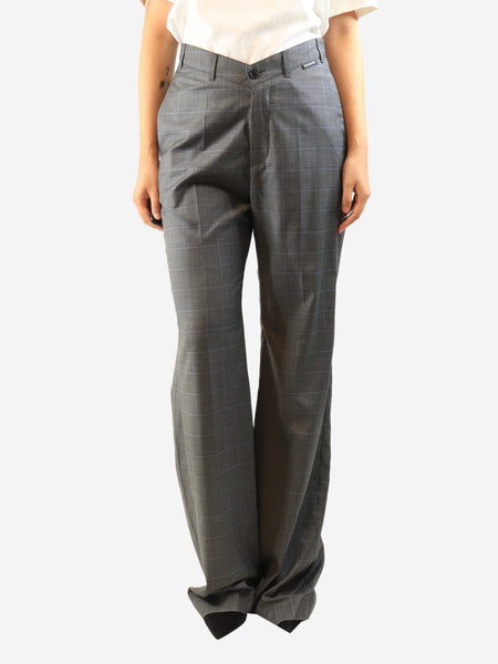 Grey plaid wool trousers - size UK 12 product image