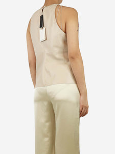 Nanushka Neutral faux-leather sleeveless top - size L