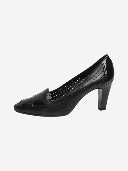Black perforated leather pumps - size EU 40.5 product image