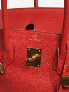 Hermes Red 2012 Birkin 35 bag in Clemence leather