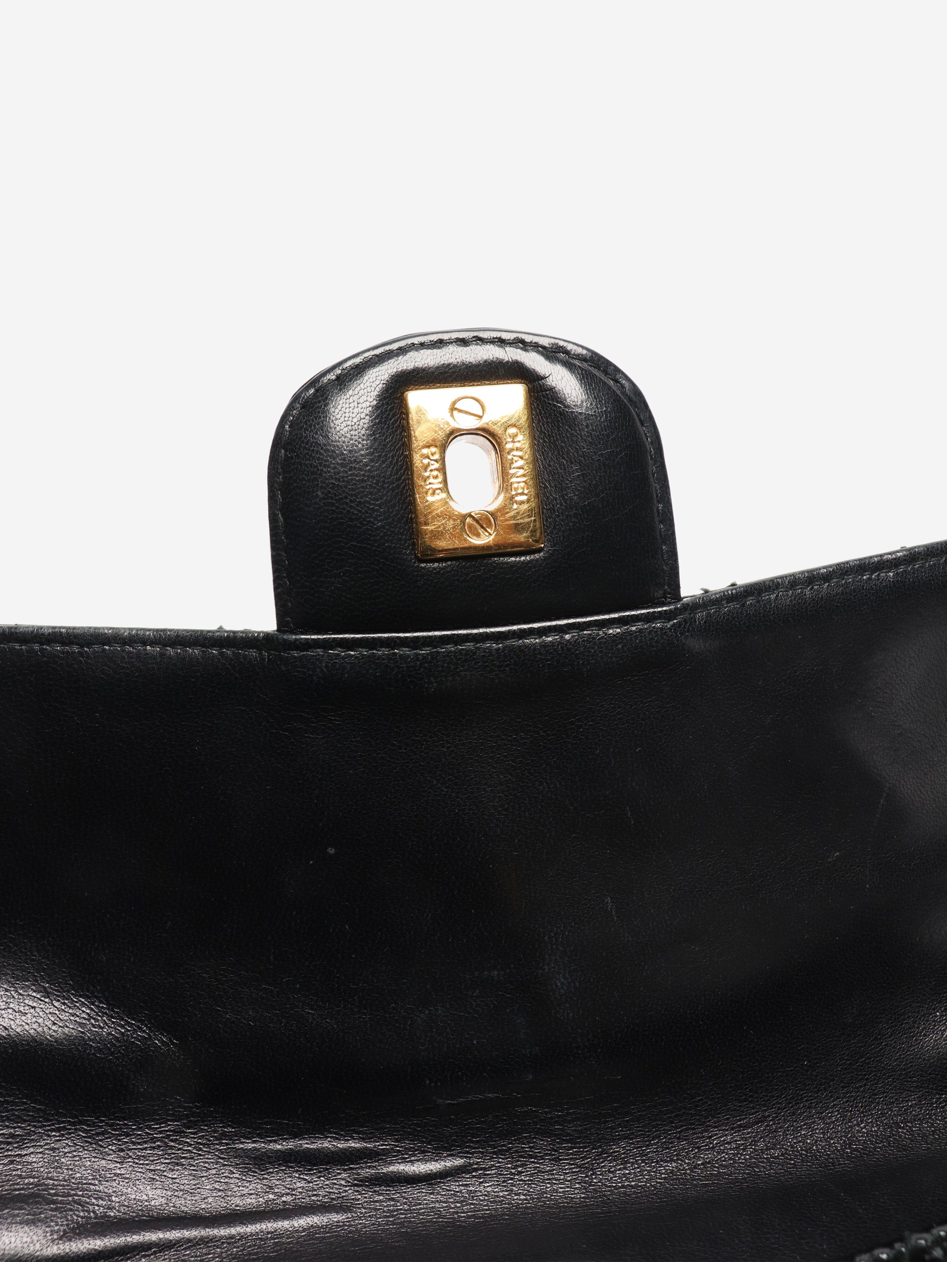 Black vintage 1994 patent double-sided Classic Flap bag Shoulder bags Chanel 