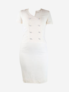 Chanel Cream double-breasted midi dress - size UK 12