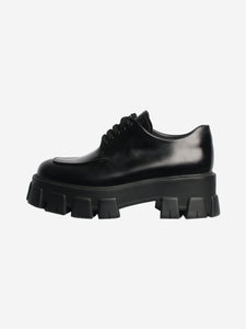 Prada Black chunky leather Derby shoes - size EU 39