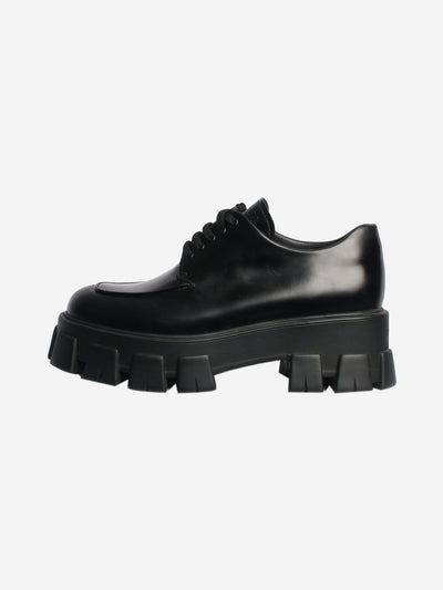 Black chunky leather Derby shoes - size EU 39 Flat Shoes Prada 