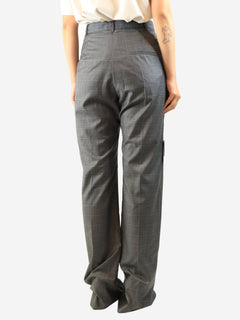 Grey plaid wool trousers - size UK 12 Trousers Balenciaga 