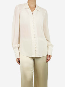 L'Agence Cream silk crepe blouse - size M