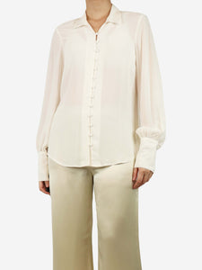 L'Agence Cream silk crepe blouse - size M