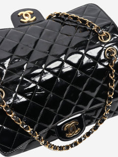 Black vintage 1994 patent double-sided Classic Flap bag Shoulder bags Chanel 