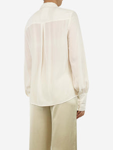 L'Agence Cream silk crepe blouse - size M