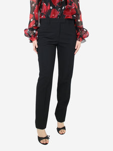 Jil Sander Black wool straight-leg tailored trousers - size UK 12