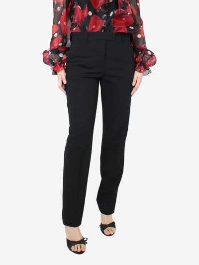 Black wool straight-leg tailored trousers - size UK 12 Trousers Jil Sander 