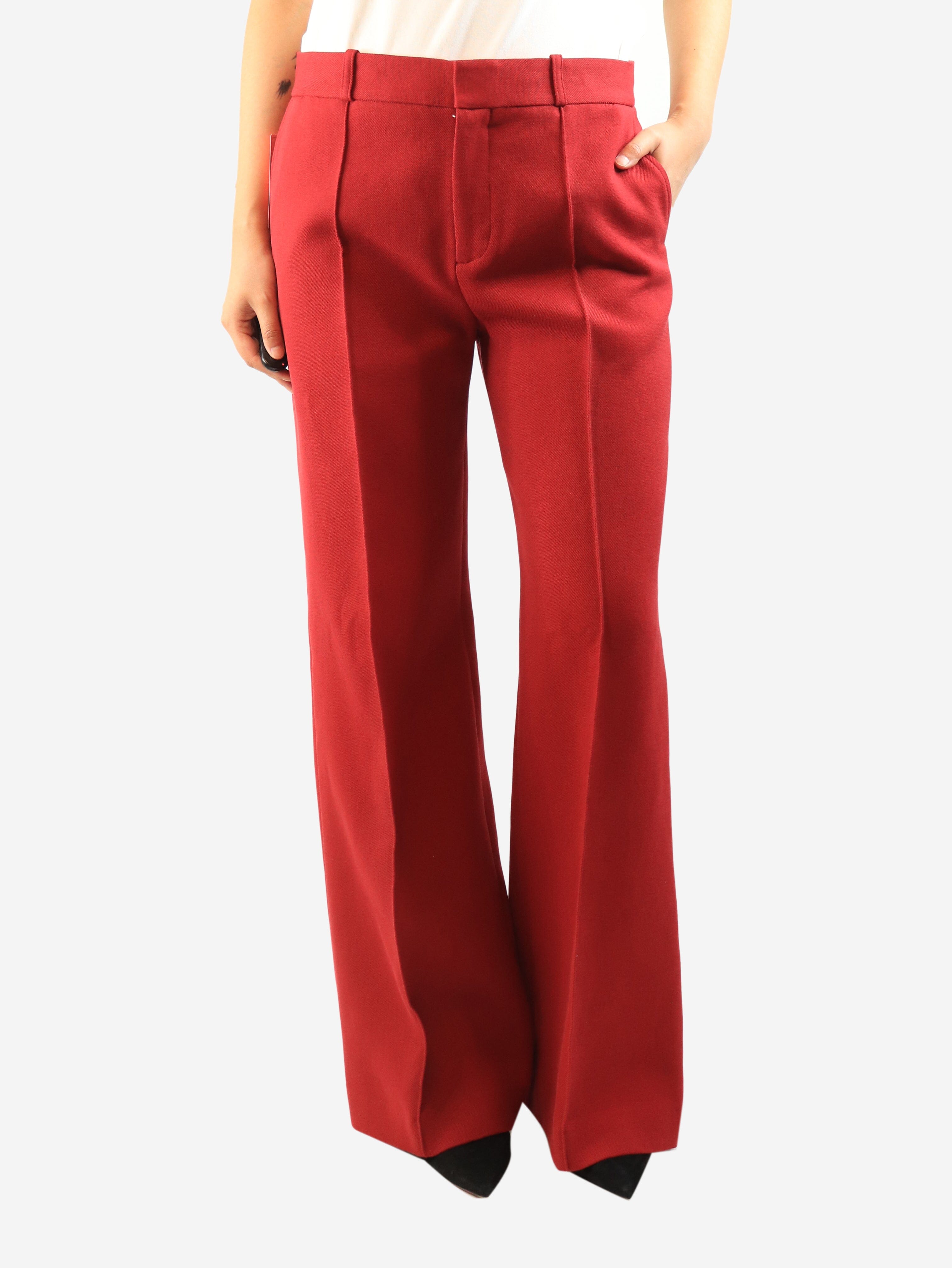 Red suit trousers - size UK 14 Trousers See By Chloe 