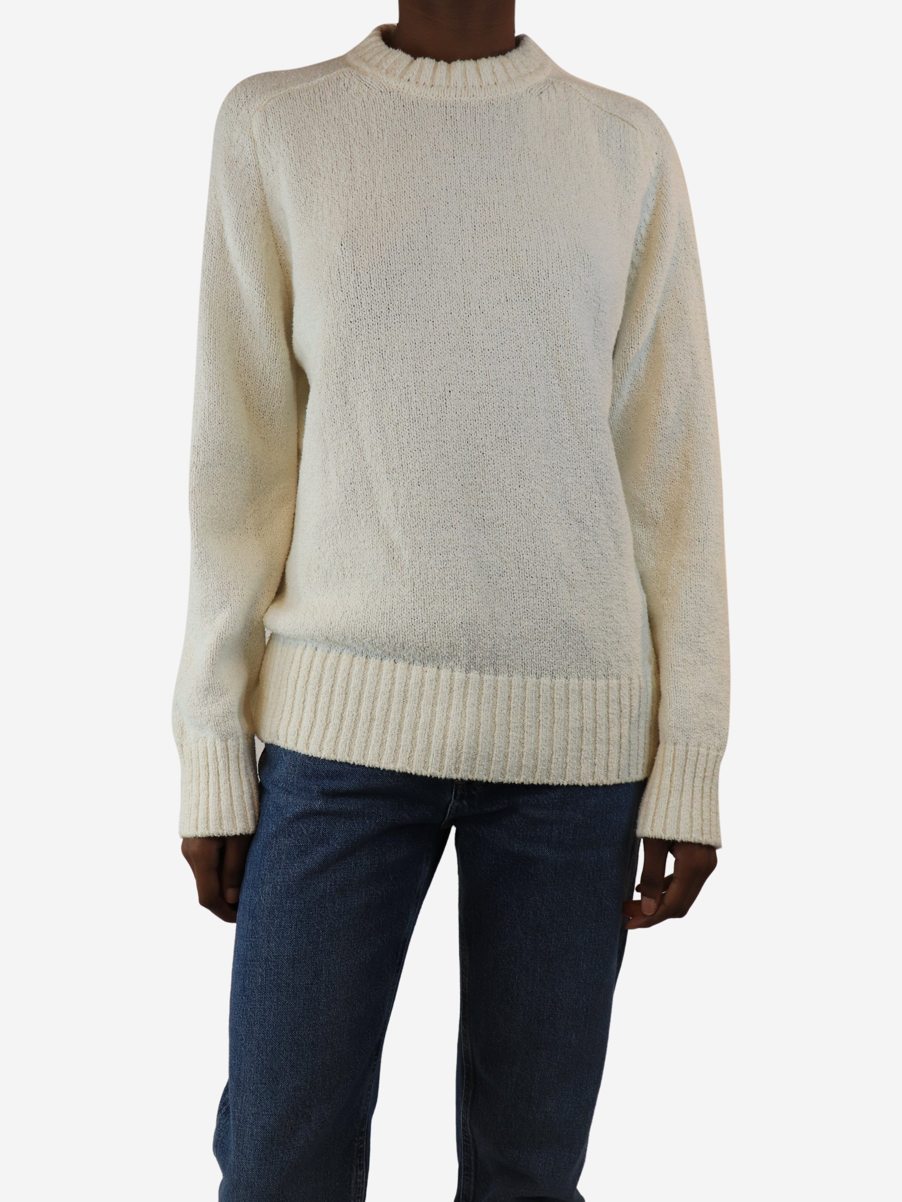 White towelled knit jumper - size XS Knitwear Loulou Studio 