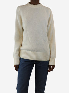 Loulou Studio White towelled knit jumper - size XS
