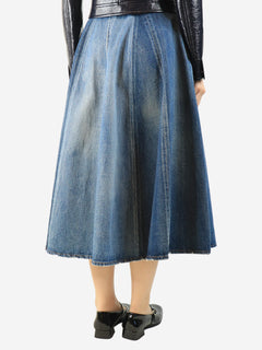Blue two-tone denim midi skirt - size UK 10 Denim Celine 