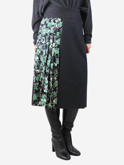 Dark grey wool and silk-blend midi skirt - size UK 10 Skirts Marni 