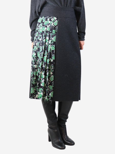 Dark grey wool and silk-blend midi skirt - size UK 10 product image