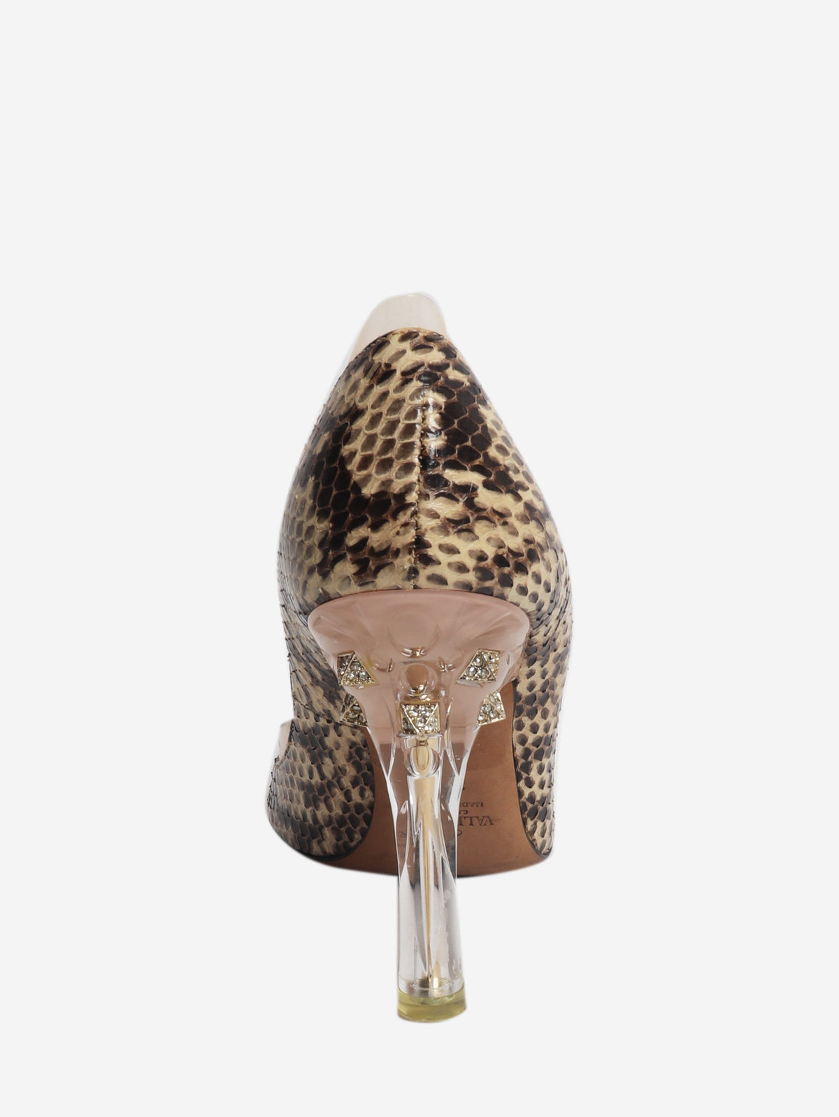 Brown snakeskin and PVC pointed-toe pumps - size EU 39.5 Heels Valentino 