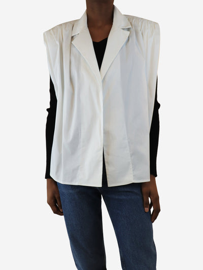 White sleeveless shirt - size UK 4 Tops Piece of White 
