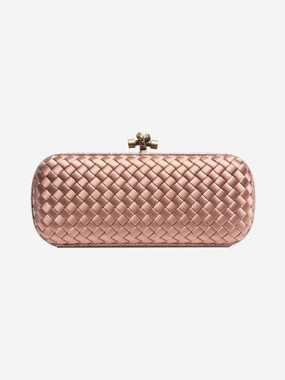 Dusty pink Knot Intrecciato elongated clutch Clutch bags Bottega Veneta 