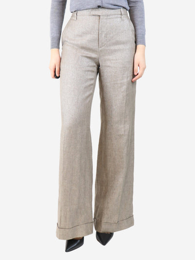 Beige sparkly suit trousers - size UK 8 Trousers Brunello Cucinelli 