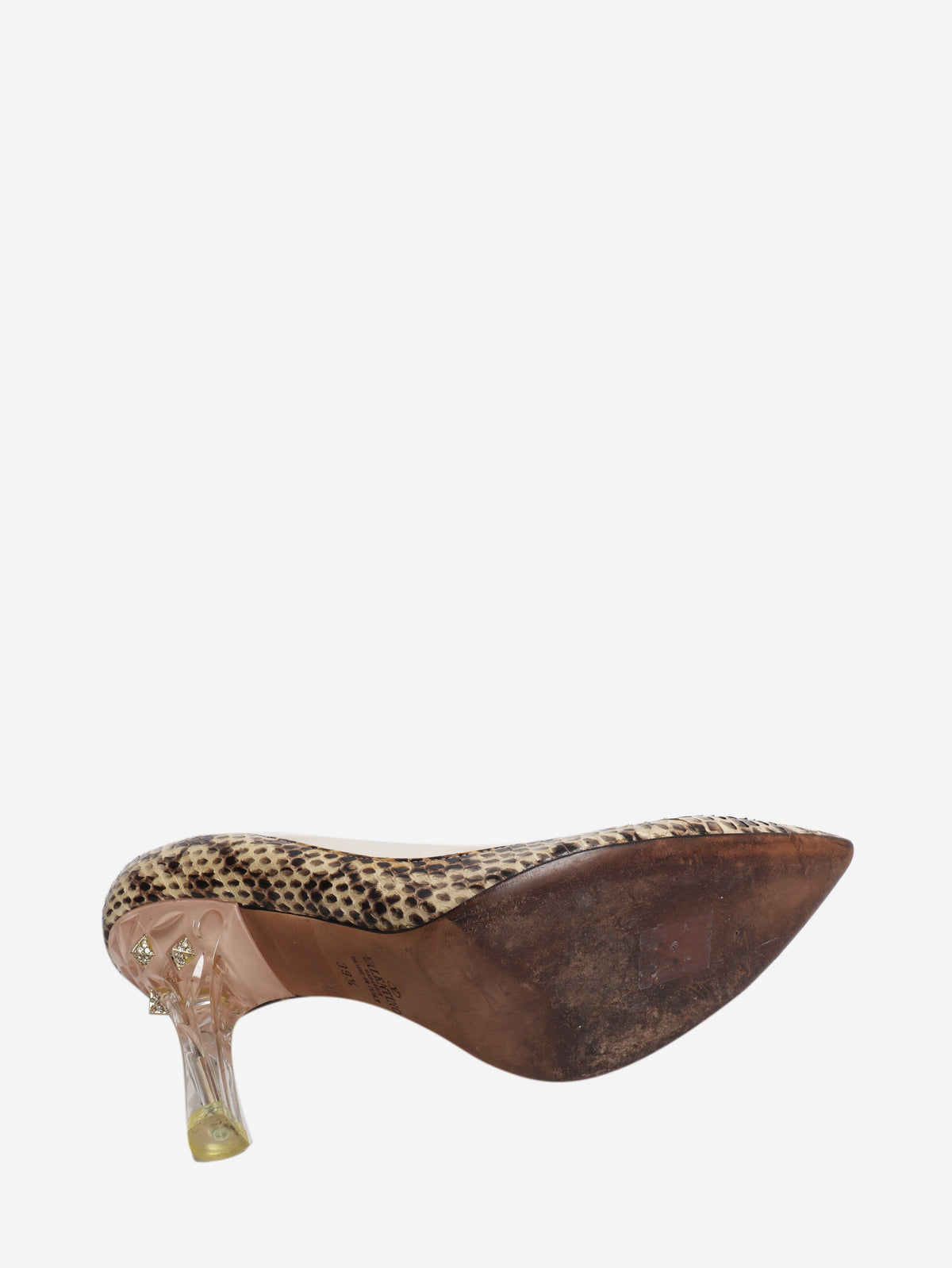 Brown snakeskin and PVC pointed-toe pumps - size EU 39.5 Heels Valentino 
