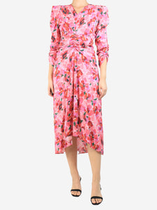 Isabel Marant Pink Albisid floral midi dress - size UK 8