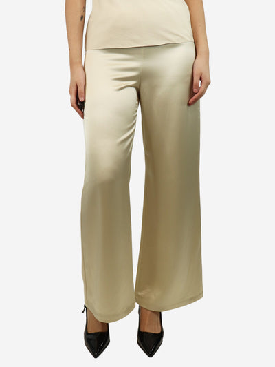 Cream wide-leg satin trousers - size UK 8 Trousers Toteme 