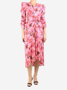 Isabel Marant Pink Albisid floral midi dress - size UK 8