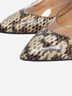 Brown snakeskin and PVC pointed-toe pumps - size EU 39.5 Heels Valentino 