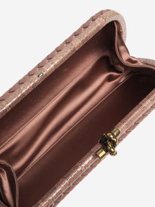 Bottega Veneta Dusty pink Knot Intrecciato elongated clutch