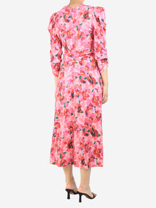 Isabel Marant Pink Albisid floral midi dress - size UK 8