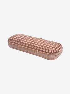 Bottega Veneta Dusty pink Knot Intrecciato elongated clutch
