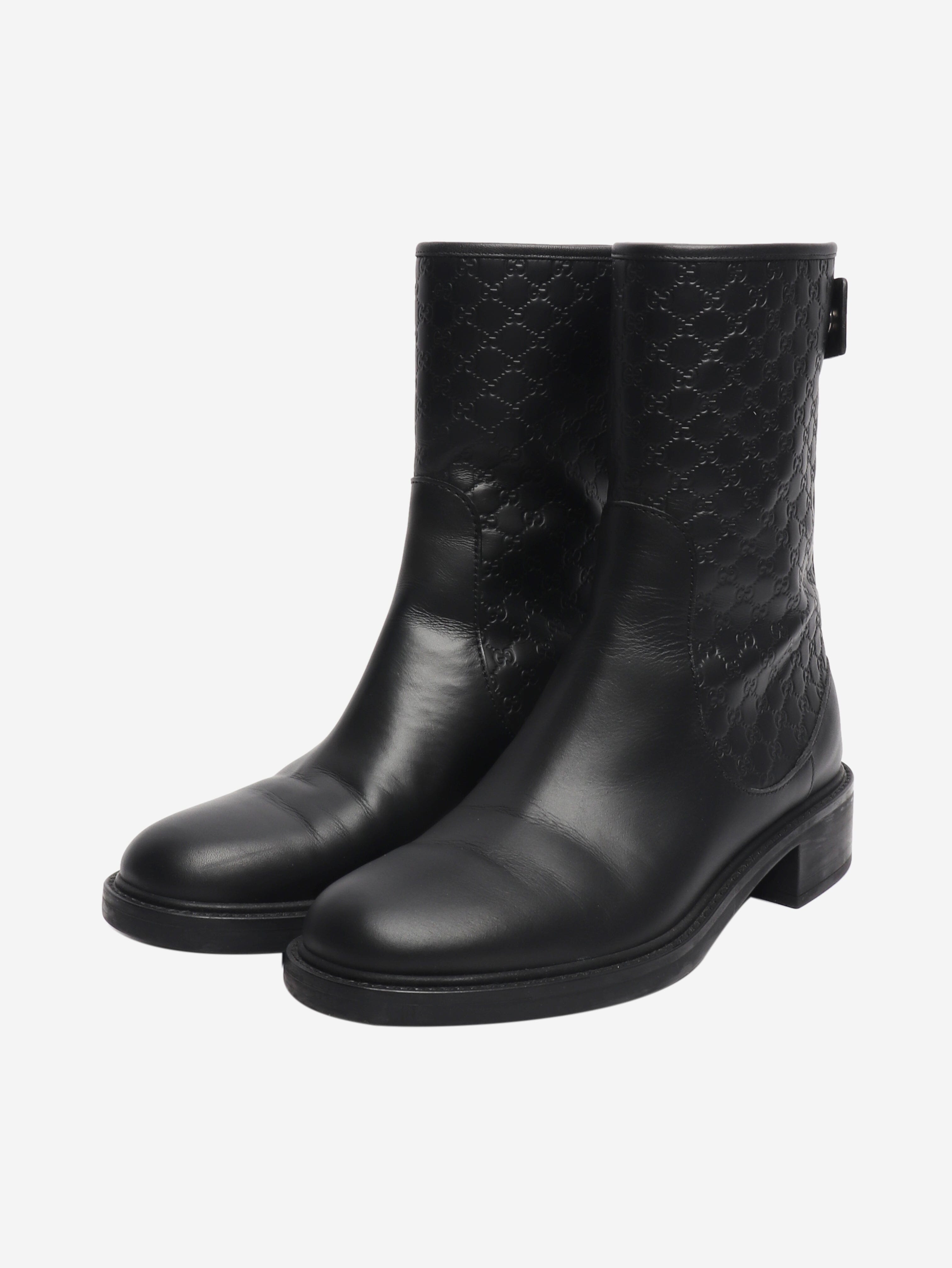 Black Guccissima leather ankle boots - size EU 35.5 Boots Gucci 