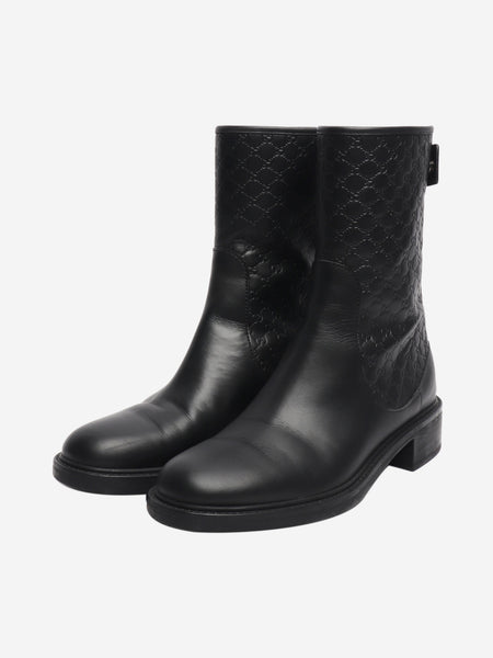 Black Guccissima leather ankle boots - size EU 35.5 alternate image