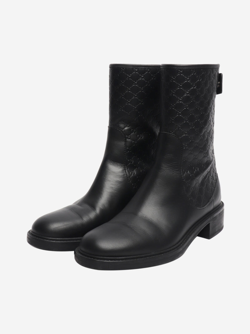 Black Guccissima leather ankle boots - size EU 35.5 Boots Gucci 