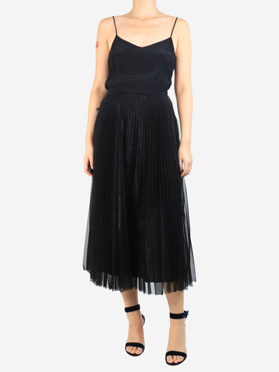 Black sleeveless silk pleated dress - size UK 8 Dresses Victoria Beckham 