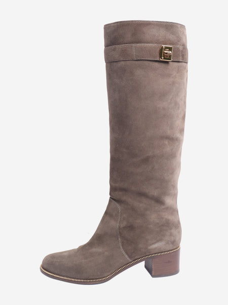 Brown suede knee high boots - size EU 38 (UK 5) product image
