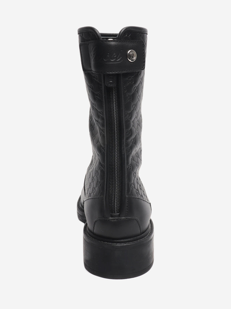 Black Guccissima leather ankle boots - size EU 35.5