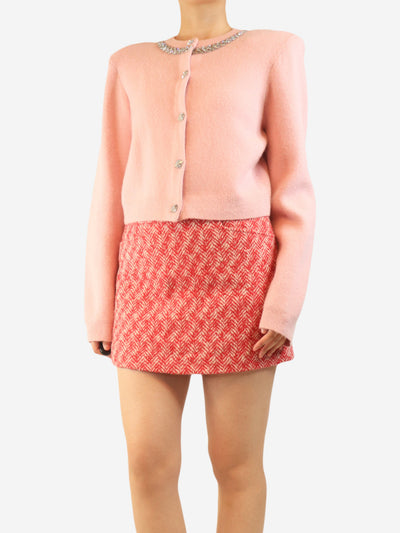 Pink embellished cardigan - size L Knitwear self-portrait 