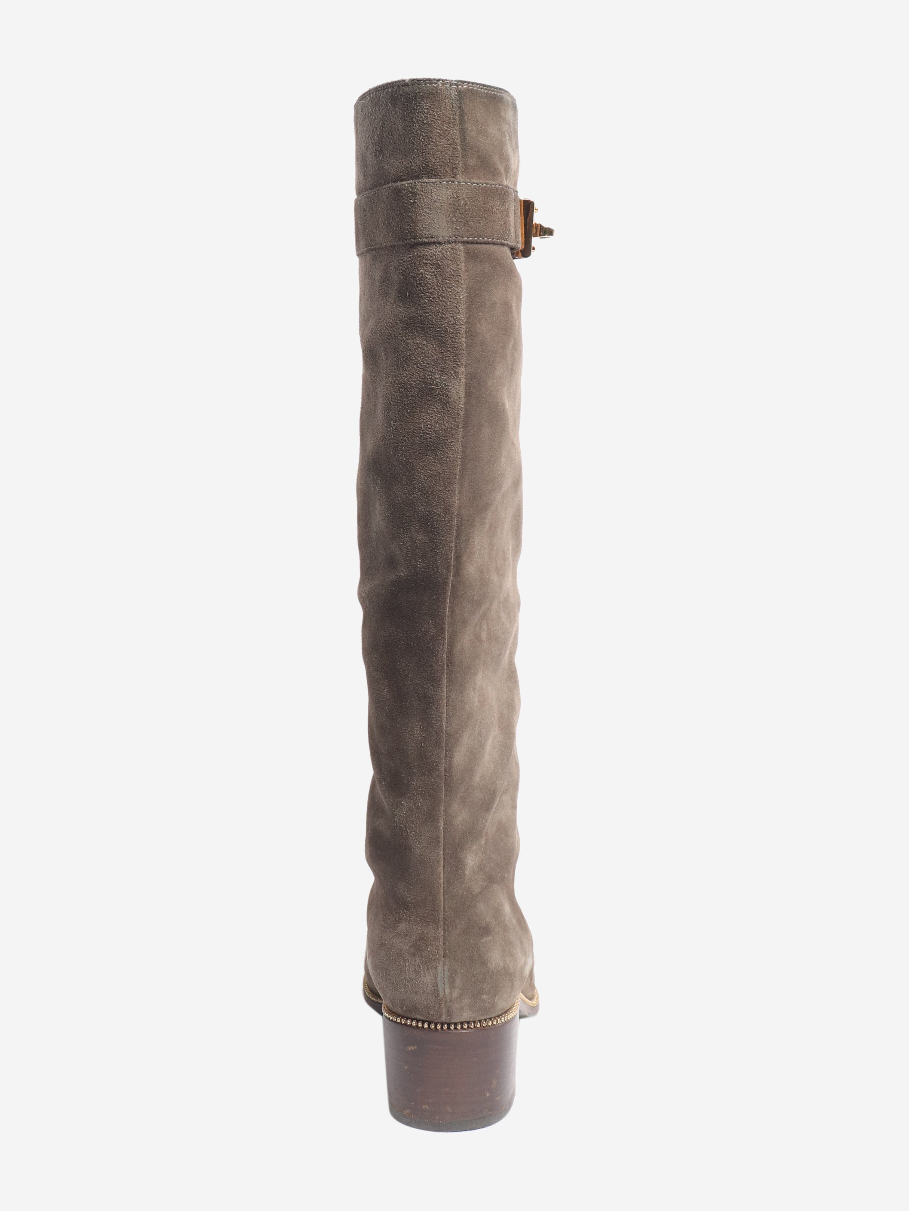 Brown suede knee high boots - size EU 38 (UK 5) Boots Sergio Rossi 
