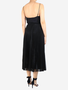 Victoria Beckham Black sleeveless silk pleated dress - size UK 8