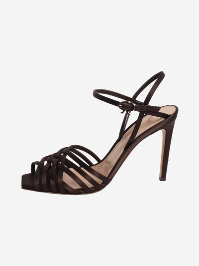 Brown satin strappy sandal heels - size EU 38 Heels Gianvito Rossi 