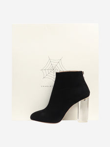 Charlotte Olympia Black suede ankle boot  - size EU 41