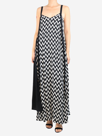 Black zig zag print dress - size UK 10 Dresses Loewe 