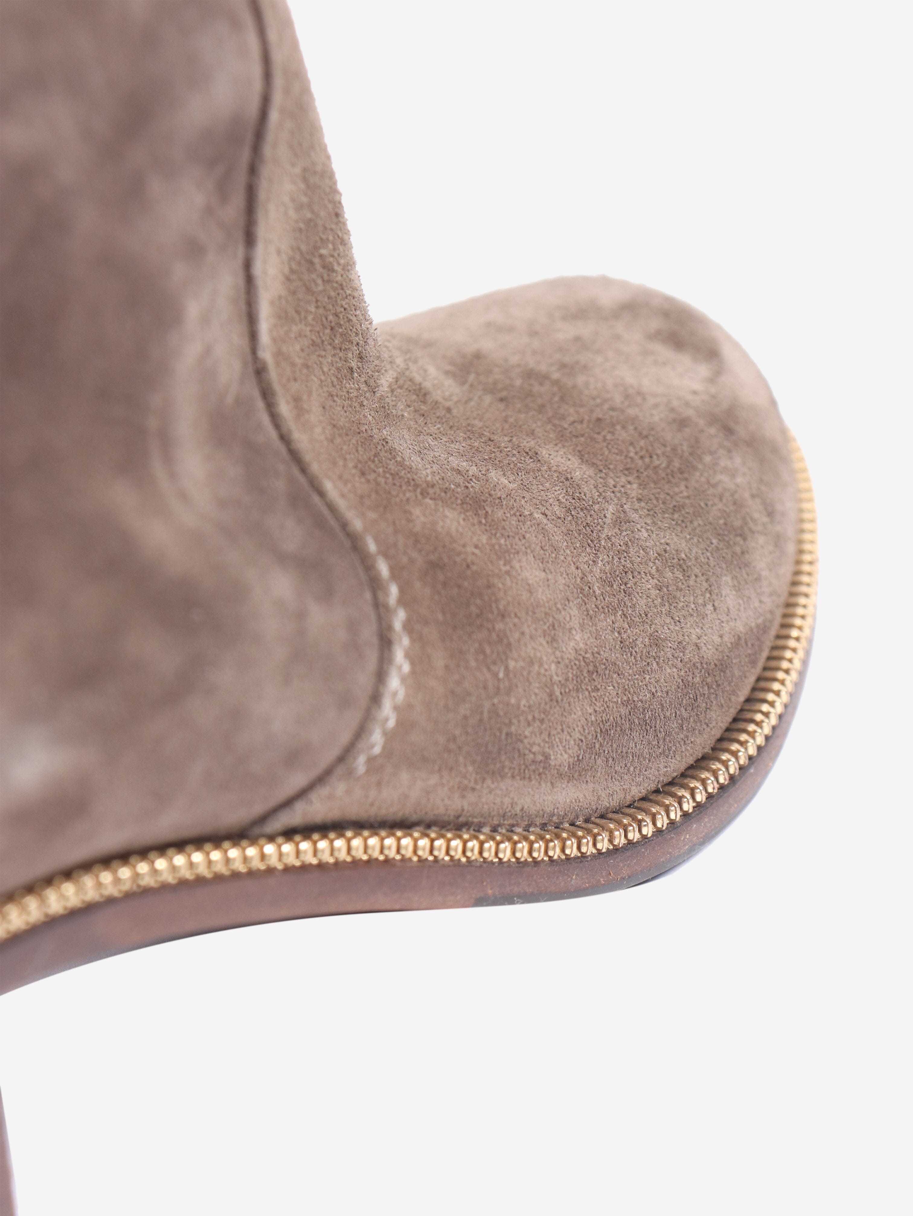 Brown suede knee high boots - size EU 38 (UK 5) Boots Sergio Rossi 