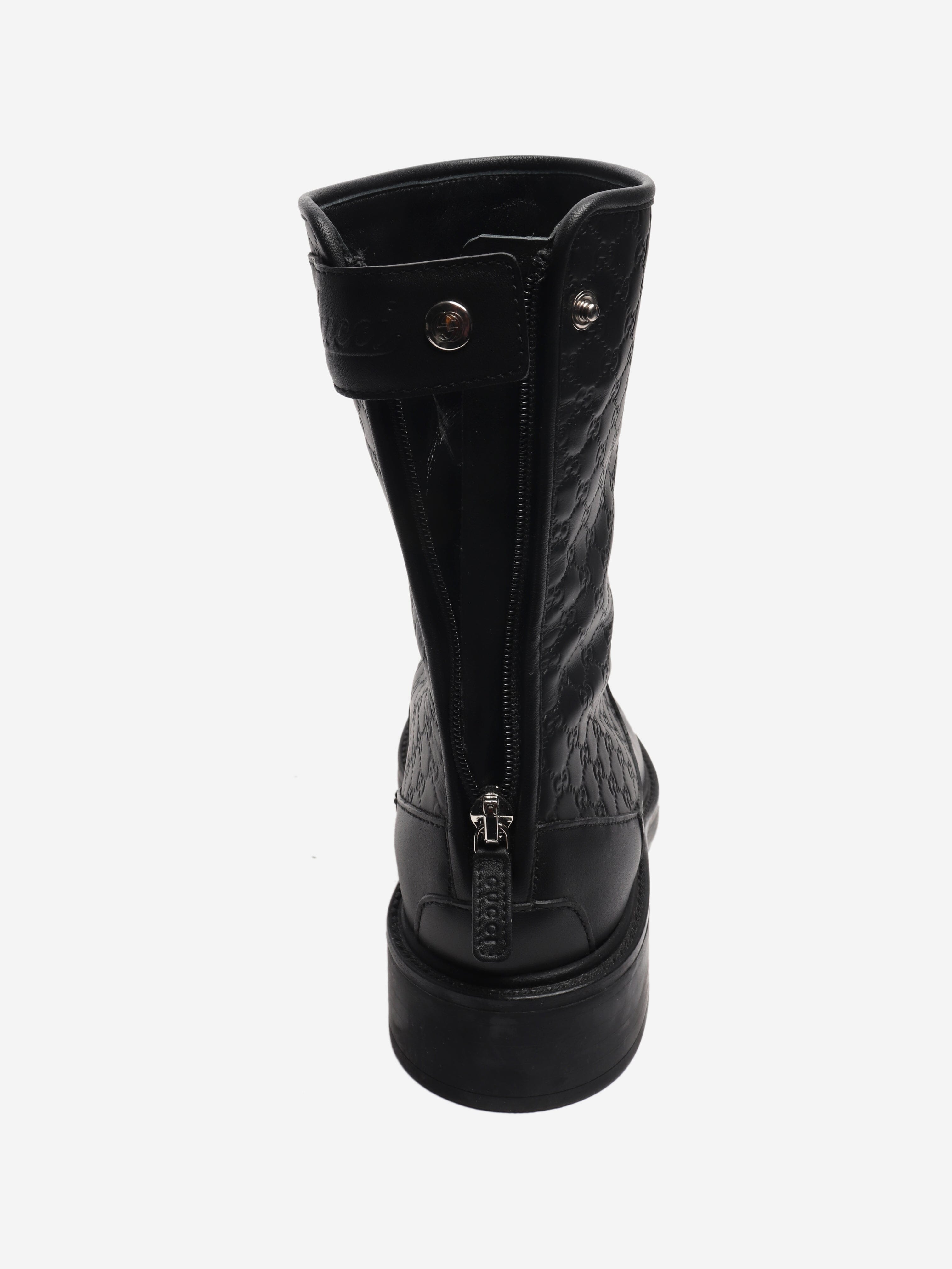 Black Guccissima leather ankle boots - size EU 35.5